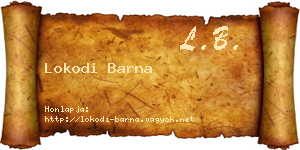 Lokodi Barna névjegykártya