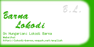 barna lokodi business card